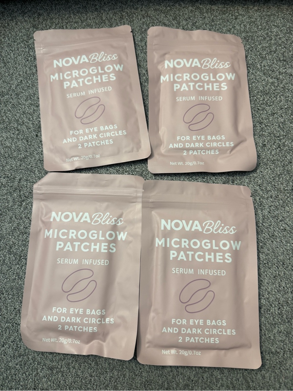NovaLift MicroGlow Micro Needle Eye Patches 4 Count Sealed